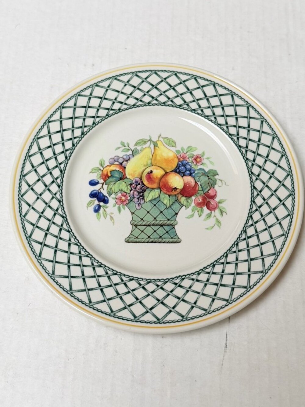 Villeroy & Boch Basket Salad Dessert Plates Porcelain Germany 8.5 In Brown Stamp
